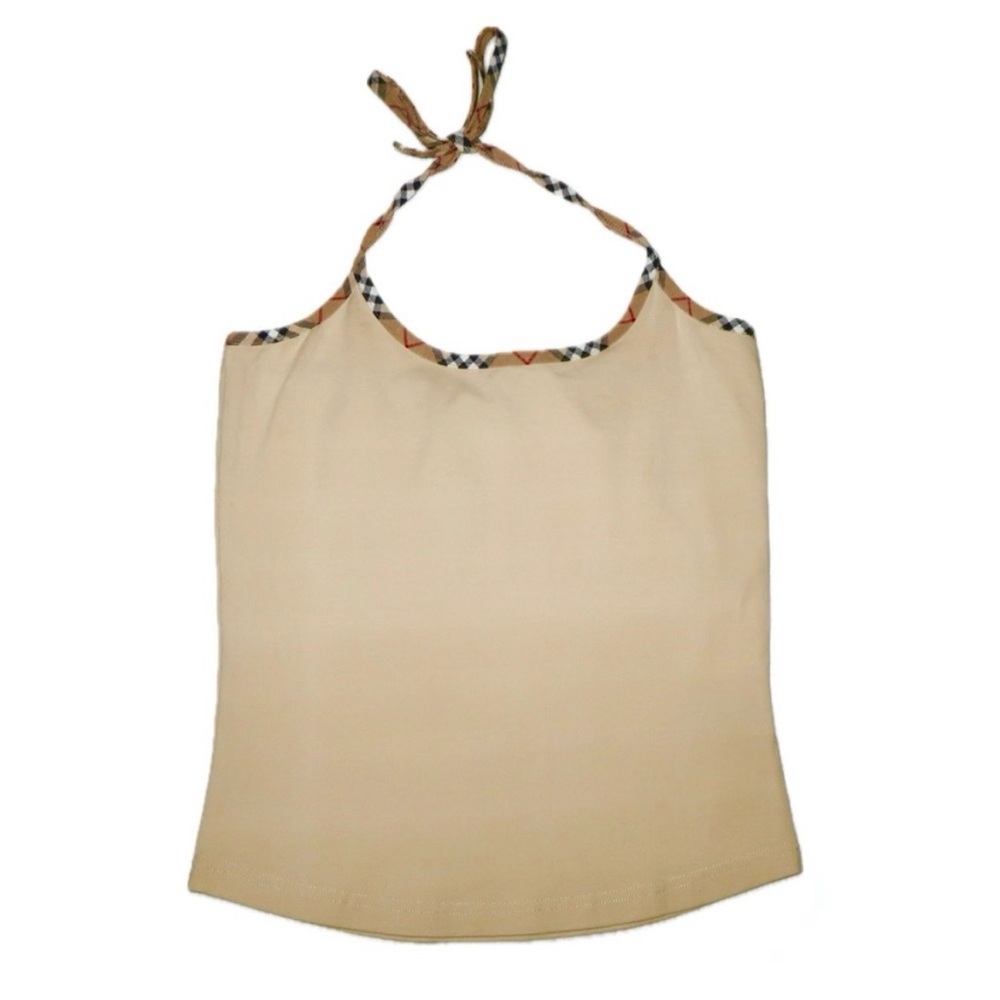 Burberry Cream Sleeveless Tie Front Tank Top